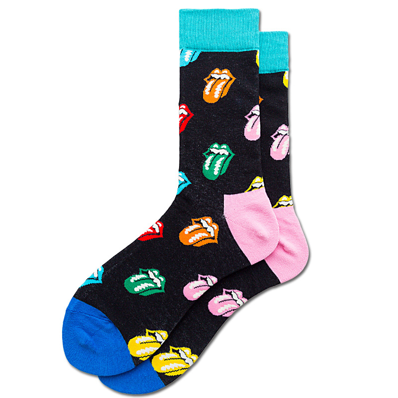 Crazy Big Tongue Socks Fashion Rock Style Men Women Socks Cool Crew Cotton Male Sock Wholesale